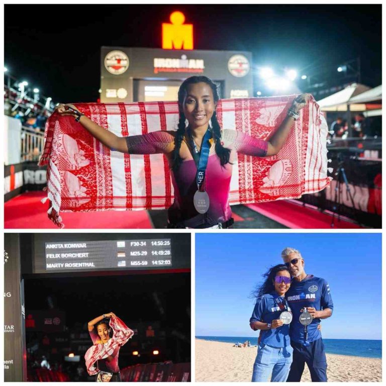 Representing India with Pride, Ankita Konwar marks history to become the first Assamese woman to successfully complete Ironman Barcelona in 14 hrs 50 mins 26 seconds